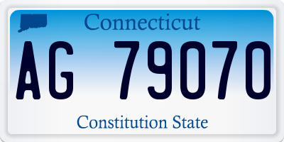 CT license plate AG79070