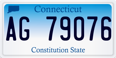 CT license plate AG79076