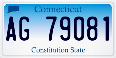 CT license plate AG79081