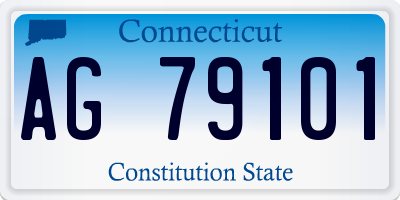 CT license plate AG79101