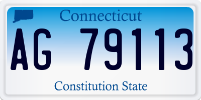 CT license plate AG79113