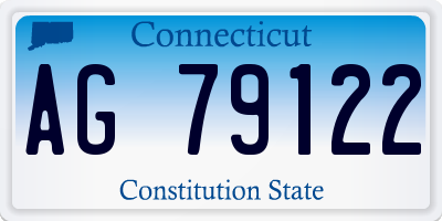CT license plate AG79122