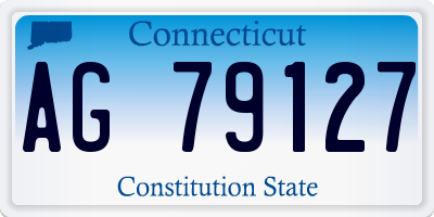 CT license plate AG79127