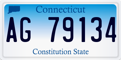 CT license plate AG79134