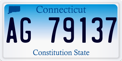 CT license plate AG79137