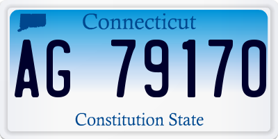 CT license plate AG79170
