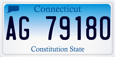 CT license plate AG79180