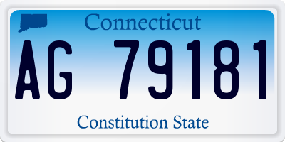 CT license plate AG79181