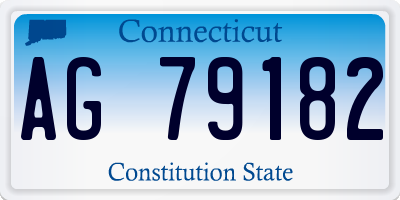 CT license plate AG79182