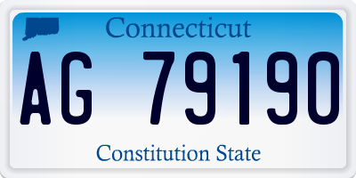 CT license plate AG79190