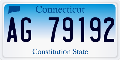CT license plate AG79192