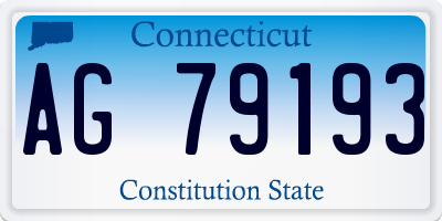 CT license plate AG79193