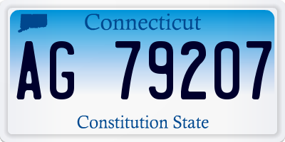 CT license plate AG79207