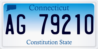 CT license plate AG79210