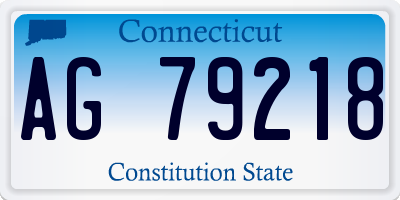 CT license plate AG79218