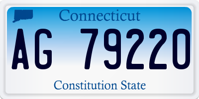 CT license plate AG79220