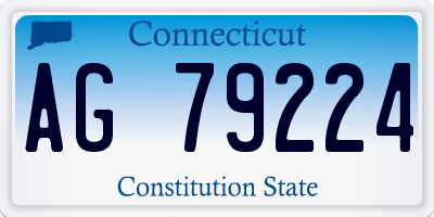 CT license plate AG79224