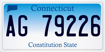 CT license plate AG79226