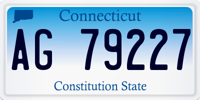 CT license plate AG79227