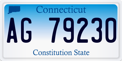 CT license plate AG79230