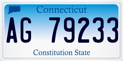 CT license plate AG79233