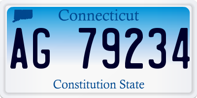 CT license plate AG79234