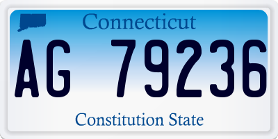CT license plate AG79236