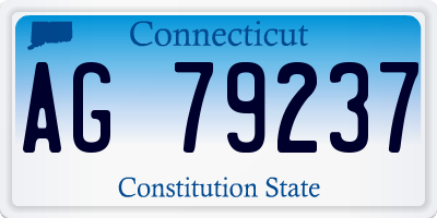 CT license plate AG79237