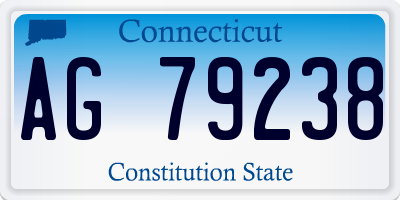 CT license plate AG79238