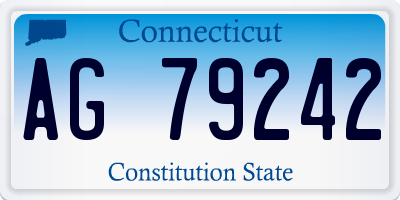 CT license plate AG79242