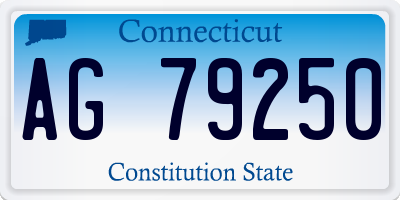 CT license plate AG79250