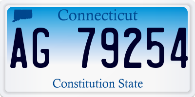 CT license plate AG79254