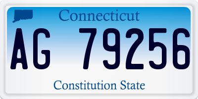 CT license plate AG79256