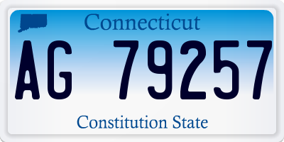 CT license plate AG79257