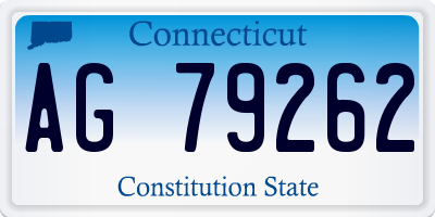 CT license plate AG79262