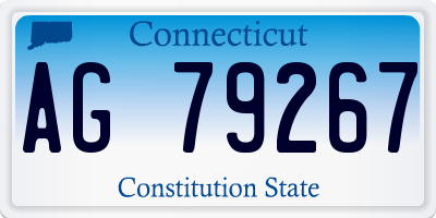 CT license plate AG79267