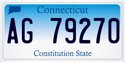 CT license plate AG79270