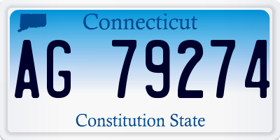 CT license plate AG79274