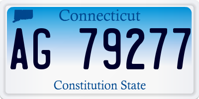 CT license plate AG79277