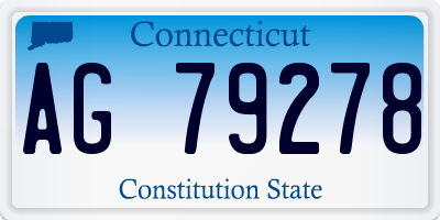 CT license plate AG79278