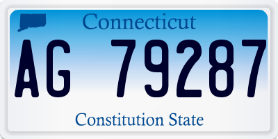 CT license plate AG79287