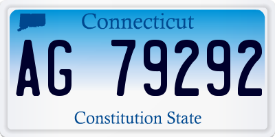 CT license plate AG79292
