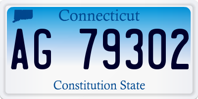 CT license plate AG79302