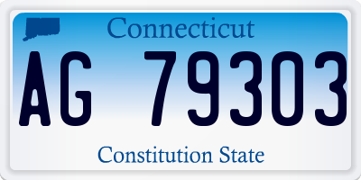 CT license plate AG79303