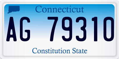 CT license plate AG79310