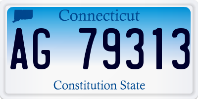 CT license plate AG79313