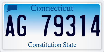 CT license plate AG79314