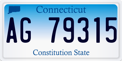 CT license plate AG79315