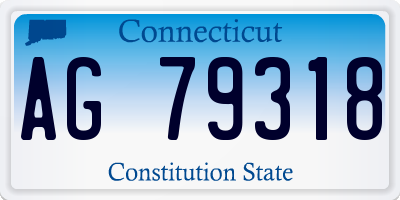 CT license plate AG79318