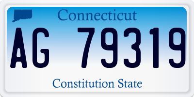 CT license plate AG79319